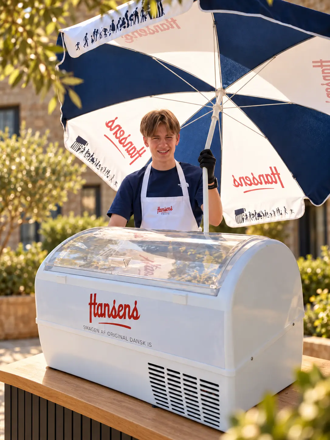 Is bar med Hansens Is og parasol